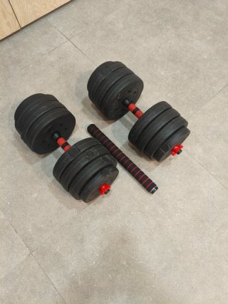 Juego de pesas y mancuernas 37 kg