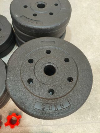 Juego de pesas y mancuernas 37 kg