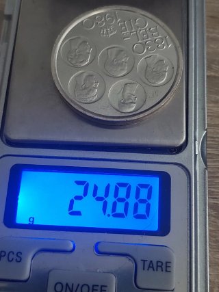 Moneda 500 Francos Bélgica 1980 de plata
