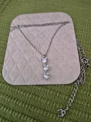 Collar Corazón Brillante Plata