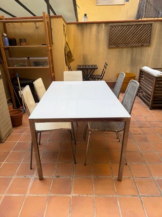 Mesa y sillas de jardín