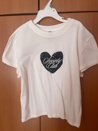 Camiseta H&M Blanca Estampada Talla XS