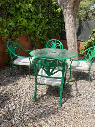 Conjunto mesa y sillas jardín aluminio