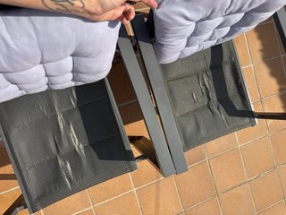 Set de 4 Sillones de Jardín, de aluminio, cojines