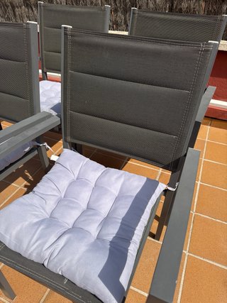 Set de 4 Sillones de Jardín, de aluminio, cojines