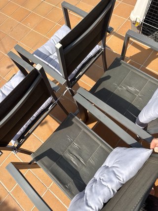 Set de 4 Sillones de Jardín, de aluminio, cojines