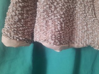 Chaqueta punto forrada beige/rosa T.54