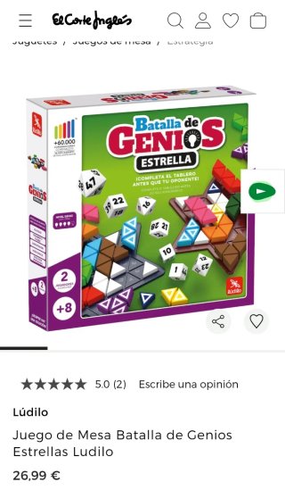 NUEVO. Juego de Mesa Batalla de Genios Estrella