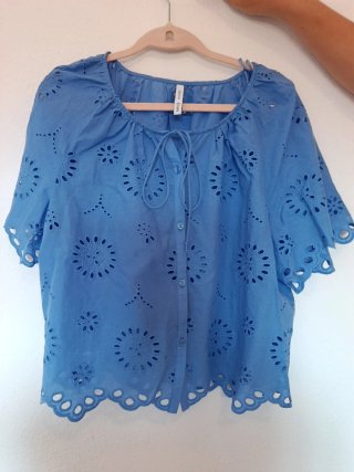 Blusa Azul Mango Talla M