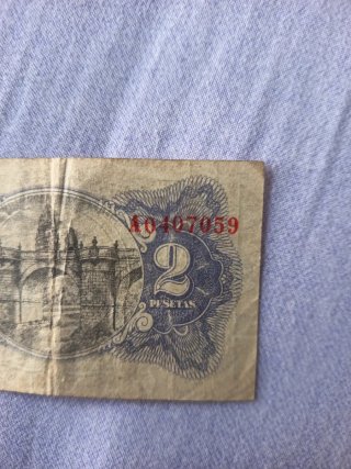 Billete 2 Pesetas República Española 1938