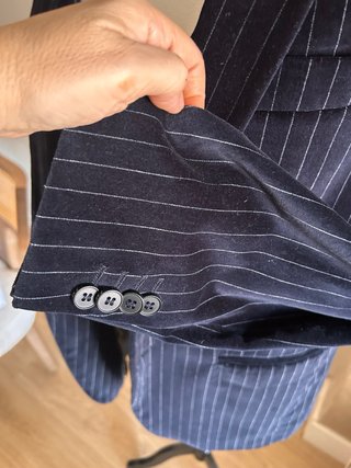 Blazer Rayas Caballero Azul terciopelo