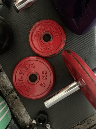 Material gym, mancuernas, discos, Ketebell, banco