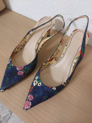 Zapatos de Tacón Zara Estampado Floral