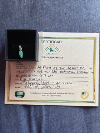 Dije de Plata y Esmeralda Colombiana certificada