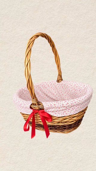 Cesta de Mimbre con Forro Estampado