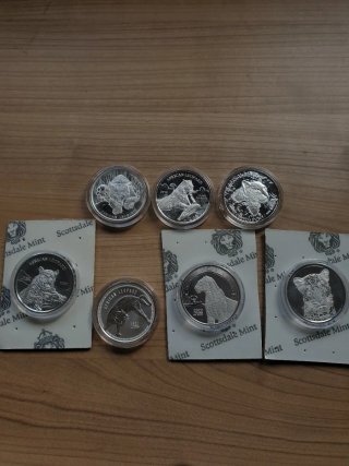 Colección 7 Monedas Plata African Leopard