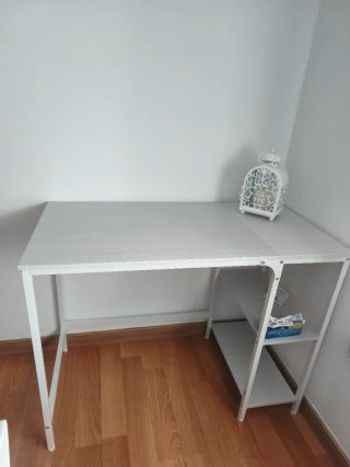 Escritorio gris claro con 2 Estantes 100x50x76