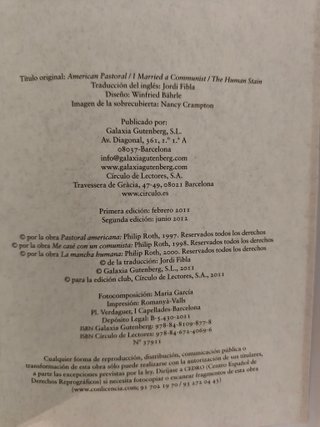 Trilogía Americana NUEVO Philip Roth (Gutenberg)