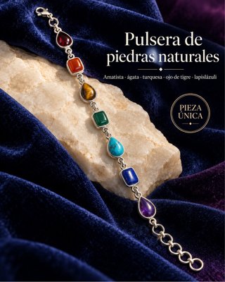 Pulsera 7 Chakras Piedras Naturales y Plata