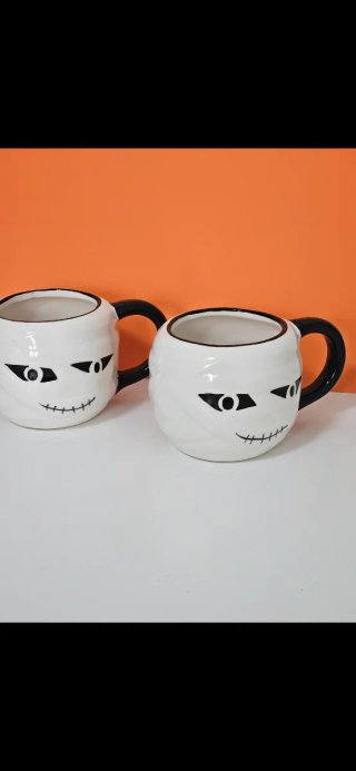 Set 2 Tazze Stile Halloween Ceramica