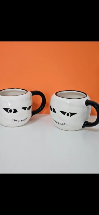 Set 2 Tazze Stile Halloween Ceramica