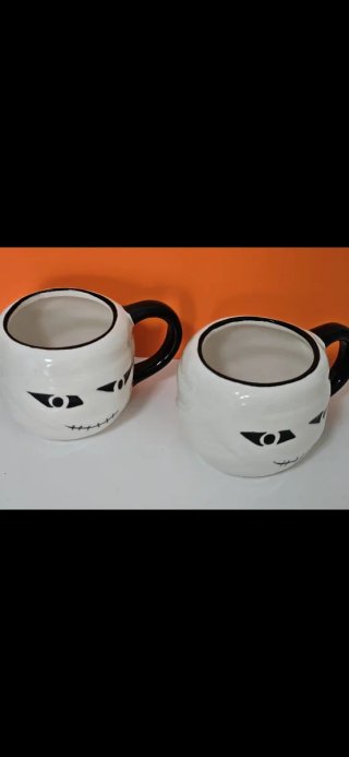 Set 2 Tazze Stile Halloween Ceramica