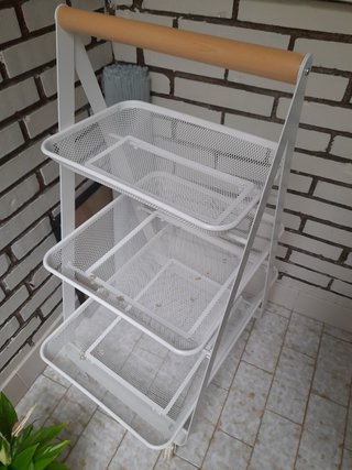Carrito de cocina blanco con 3 niveles