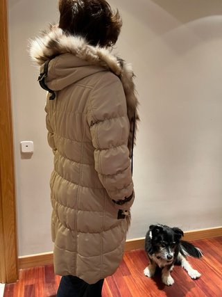 Abrigo Anna Biagini Piel y Pelo Beige