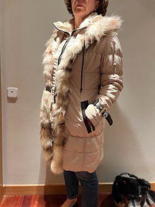 Abrigo Anna Biagini Piel y Pelo Beige