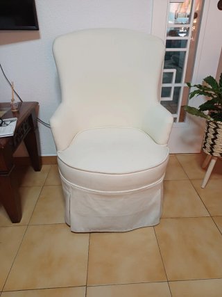 2 Sillónes pequeños blanco tela los dos iguales