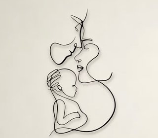 Pegatina Silueta Madre e Hijo