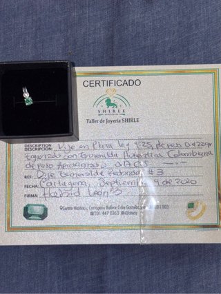 Colgante Esmeralda Colombiana 0.17 ct