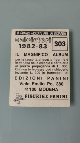 CALCIATORI PANINI 1982/83 SCUDETTO N°303 COPPA DEL MONDO NUOVA CON VELINA
