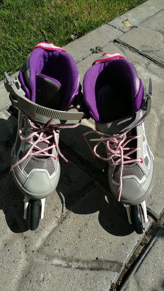 PATTINI A Rotelle in linea 35-38 oxelo fit 3 grigio-viola