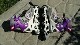 PATTINI A Rotelle in linea 35-38 oxelo fit 3 grigio-viola