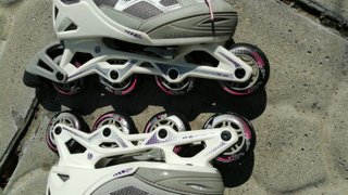 PATTINI A Rotelle in linea 35-38 oxelo fit 3 grigio-viola