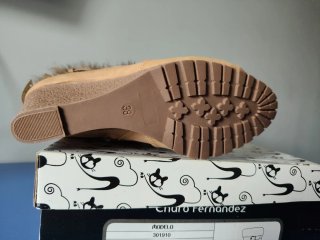 Botines con cuña y pelo Churo Fernández Talla 38