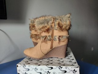 Botines con cuña y pelo Churo Fernández Talla 38