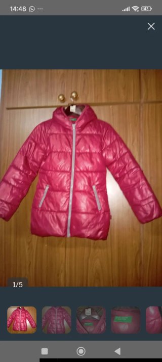 Chaqueta rosa acolchada niña talla 8.9