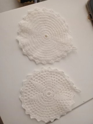 Presine uncinetto cotone bianche. Lavorate a mano