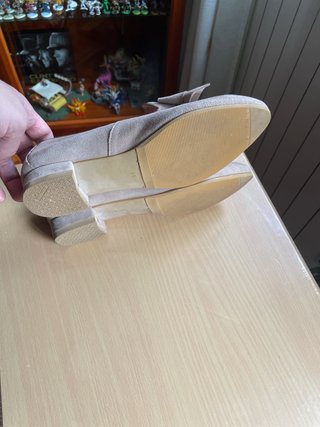 Zapatos ante beige lazo mujer talla 38