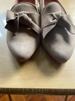 Zapatos ante beige lazo mujer talla 38