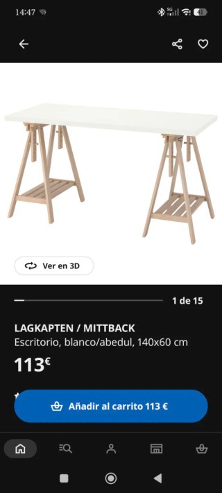 Escritorio IKEA LAGKAPTEN / MITTBACK