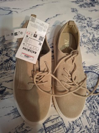 Zapatos Mocasines Zara Beige Talla 35
