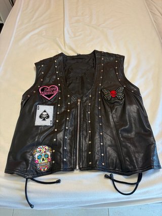 Chaleco de Piel Harley-Davidson Negro