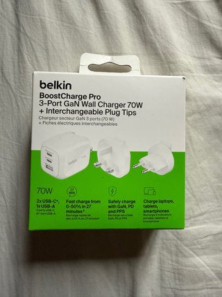 Cargador Belkin BoostCharge Pro 3 Puertos 70W