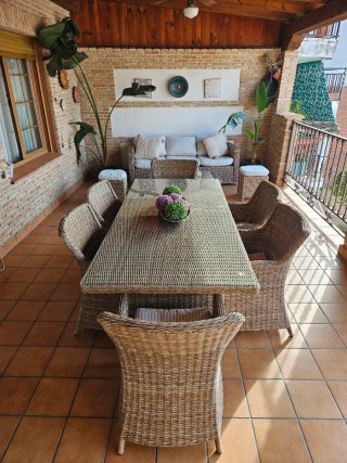 Conjunto Muebles Jardín Ratán Mesa y Sillas