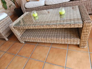 Conjunto Muebles Jardín Ratán Mesa y Sillas