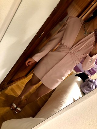 Vestido tipo blazer Zara rosa