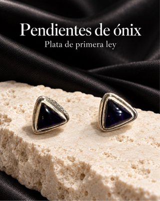 Pendientes de Ónix y Plata de Primera Ley